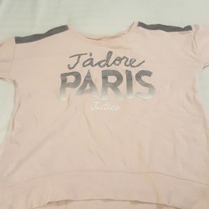 NWOT Justice Fleece lined J'adore Paris Sweater